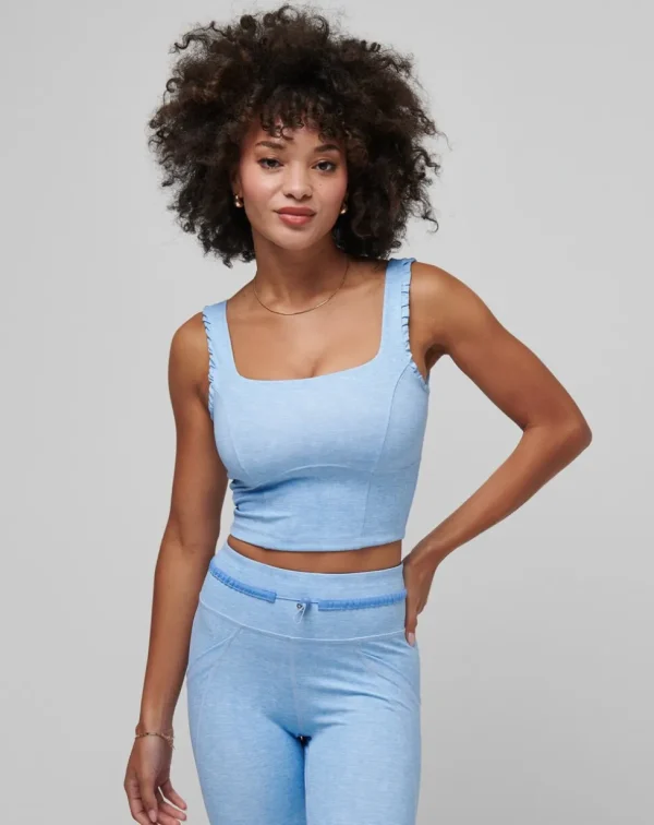 TravisMathew IT'S A DATE MOVEKNIT TANK HEATHER CORNFLOWER BLUE Flash Sale